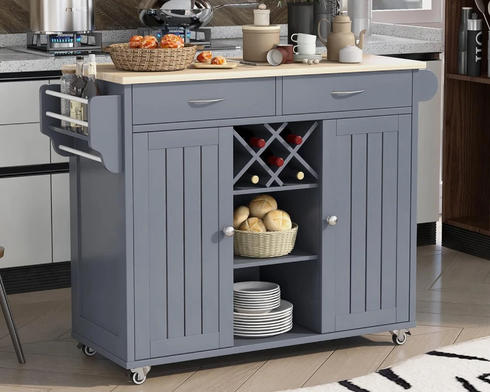 kitchen rolling cart with drawers